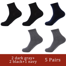 Load image into Gallery viewer, Casual Men's Business Socks For Men Cotton Brand Crew Black White Gray Long Male Socks 2019 New Warm Autumn Winter 1 5 10 pairs