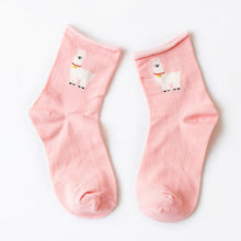 Load image into Gallery viewer, Women Cotton Socks 2018 New Fashion All seasons Cartoon Flamingo Pattern For Ladies Trend Harajuku Loose Socks