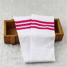 Load image into Gallery viewer, White school girls socks cotton knee high long socks cartoon star/heart/stripe design princess socks kniekousen meisje