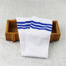 Load image into Gallery viewer, White school girls socks cotton knee high long socks cartoon star/heart/stripe design princess socks kniekousen meisje