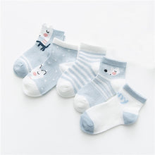Load image into Gallery viewer, 5Pairs/lot Infant Baby Socks Summer Mesh Thin Baby Socks for Girls Cotton Newborn Boy Toddler Socks Baby Clothes Accessories