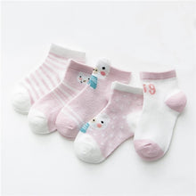 Load image into Gallery viewer, 5Pairs/lot Infant Baby Socks Summer Mesh Thin Baby Socks for Girls Cotton Newborn Boy Toddler Socks Baby Clothes Accessories