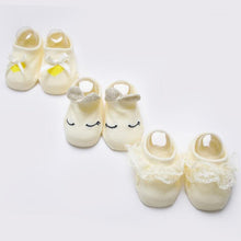 Load image into Gallery viewer, 3 Pairs/Lot Lace Flower Newborn Baby Socks Cotton Anti-Slip Kids Floor Socks Bow Baby Girl Socks Spring Summer Girls Gift sokken