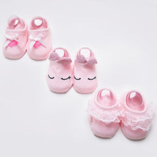 Load image into Gallery viewer, 3 Pairs/Lot Lace Flower Newborn Baby Socks Cotton Anti-Slip Kids Floor Socks Bow Baby Girl Socks Spring Summer Girls Gift sokken