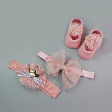 Load image into Gallery viewer, 3 Pairs/Lot Lace Flower Newborn Baby Socks Cotton Anti-Slip Kids Floor Socks Bow Baby Girl Socks Spring Summer Girls Gift sokken