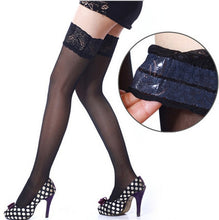 Load image into Gallery viewer, Thigh High Stocking Women Summer Silica Over knee Socks Sexy girl Female Hosiery Nylon Lace Style Stay Up Stockings Plus Size