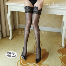 Load image into Gallery viewer, 15D Womens Lace Top Silicone Stay Up shine thigh high socks ,knee high socks,oil flashing Pantyhose overal medias lingerie