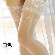 Load image into Gallery viewer, 15D Womens Lace Top Silicone Stay Up shine thigh high socks ,knee high socks,oil flashing Pantyhose overal medias lingerie