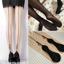 Load image into Gallery viewer, 1 Pair Female Sexy Stockings Pantyhose English Love Letter Tattoo Jacquard For Woman Girl Ladies One Line Design Stockings