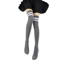Load image into Gallery viewer, 1 Pair Cutton Stripe Stockings Girls korean japanese kawaii lolita Socks Casual Thigh High Knee Socks Womens Long Socks