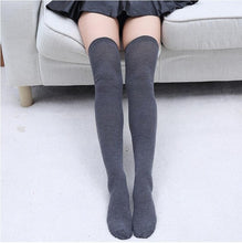 Load image into Gallery viewer, 1 Pair Cutton Stripe Stockings Girls korean japanese kawaii lolita Socks Casual Thigh High Knee Socks Womens Long Socks