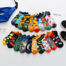 Load image into Gallery viewer, Spring Trendy happy Socks men Cotton Boat Man Socks Interest Funny Originality Series harajuku ankle sock Animal fruit