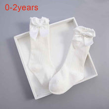 Load image into Gallery viewer, Newborn baby girls socks Summer Spring Mesh socks kids bow knee high long tube sock sokken princess infant baby socks calcetines