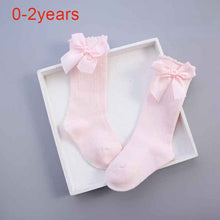 Load image into Gallery viewer, Newborn baby girls socks Summer Spring Mesh socks kids bow knee high long tube sock sokken princess infant baby socks calcetines
