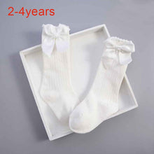 Load image into Gallery viewer, Newborn baby girls socks Summer Spring Mesh socks kids bow knee high long tube sock sokken princess infant baby socks calcetines