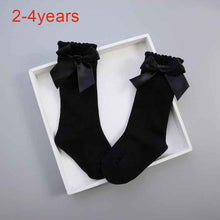 Load image into Gallery viewer, Newborn baby girls socks Summer Spring Mesh socks kids bow knee high long tube sock sokken princess infant baby socks calcetines