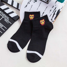 Load image into Gallery viewer, New Marvel Comics Heroes General Socks Cartoon Iron Man Captain America High Temperature Stitching Pattern Casual Men's Socks