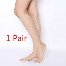 Load image into Gallery viewer, Skritts 1pair/3Pairs Summer Lady Solid Nylon Stockings Fashion Woman Transparent Stockings for Summer Knee Highs Socks Hosiery