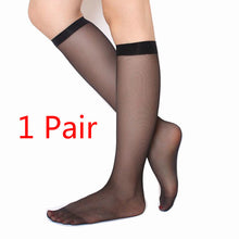Load image into Gallery viewer, Skritts 1pair/3Pairs Summer Lady Solid Nylon Stockings Fashion Woman Transparent Stockings for Summer Knee Highs Socks Hosiery