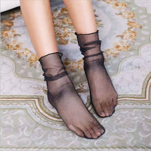Load image into Gallery viewer, Skritts 1pair/3Pairs Summer Lady Solid Nylon Stockings Fashion Woman Transparent Stockings for Summer Knee Highs Socks Hosiery