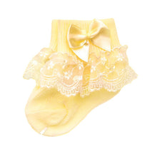 Load image into Gallery viewer, Bow Lace Baby Socks Newborn Cotton Baby Girls Sock Cute Toddler Socks Princess Style Baby Accessories