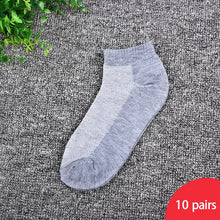 Load image into Gallery viewer, 20Pcs=10Pair Solid Mesh Men's Socks Invisible Ankle Socks Men Summer Breathable Thin Male Boat Socks HOT SALE 2019 DropShip