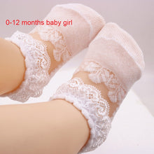 Load image into Gallery viewer, Cute Lace Flower Mesh Summer Newborn Baby Socks Cotton Baby Girl Socks Angel Wings Anti Slip Socks Calcetines Recien Nacido