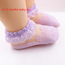 Load image into Gallery viewer, Cute Lace Flower Mesh Summer Newborn Baby Socks Cotton Baby Girl Socks Angel Wings Anti Slip Socks Calcetines Recien Nacido