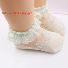 Load image into Gallery viewer, Cute Lace Flower Mesh Summer Newborn Baby Socks Cotton Baby Girl Socks Angel Wings Anti Slip Socks Calcetines Recien Nacido