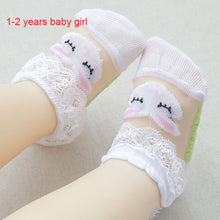 Load image into Gallery viewer, Cute Lace Flower Mesh Summer Newborn Baby Socks Cotton Baby Girl Socks Angel Wings Anti Slip Socks Calcetines Recien Nacido