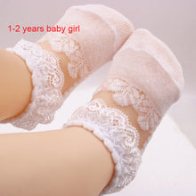 Load image into Gallery viewer, Cute Lace Flower Mesh Summer Newborn Baby Socks Cotton Baby Girl Socks Angel Wings Anti Slip Socks Calcetines Recien Nacido