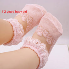 Load image into Gallery viewer, Cute Lace Flower Mesh Summer Newborn Baby Socks Cotton Baby Girl Socks Angel Wings Anti Slip Socks Calcetines Recien Nacido