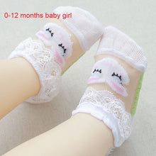 Load image into Gallery viewer, Cute Lace Flower Mesh Summer Newborn Baby Socks Cotton Baby Girl Socks Angel Wings Anti Slip Socks Calcetines Recien Nacido