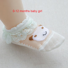 Load image into Gallery viewer, Cute Lace Flower Mesh Summer Newborn Baby Socks Cotton Baby Girl Socks Angel Wings Anti Slip Socks Calcetines Recien Nacido