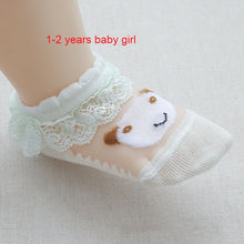 Load image into Gallery viewer, Cute Lace Flower Mesh Summer Newborn Baby Socks Cotton Baby Girl Socks Angel Wings Anti Slip Socks Calcetines Recien Nacido