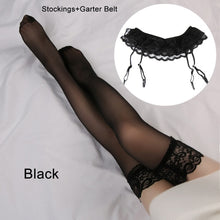 Load image into Gallery viewer, 2019 Hot Summer Fashion Women Sexy Lace Top Thigh-Highs Leggings Stockings+Suspender Garter Belt 4 Colors