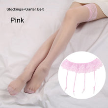 Load image into Gallery viewer, 2019 Hot Summer Fashion Women Sexy Lace Top Thigh-Highs Leggings Stockings+Suspender Garter Belt 4 Colors