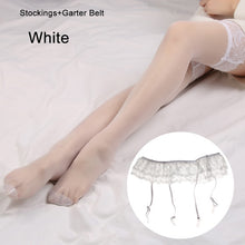 Load image into Gallery viewer, 2019 Hot Summer Fashion Women Sexy Lace Top Thigh-Highs Leggings Stockings+Suspender Garter Belt 4 Colors